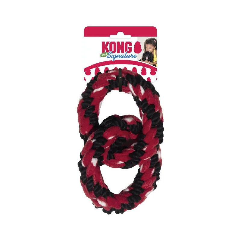 chew-proof bird swing-KONG Signature Rope Double Ring Tug for Dogs