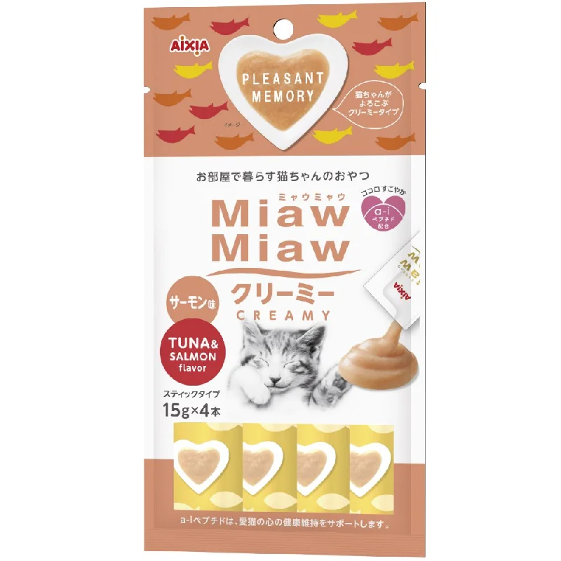 odor-neutralizing dog wipes-4 FOR $12: Aixia Miaw Miaw Creamy Tuna & Salmon Cat Treat 60g