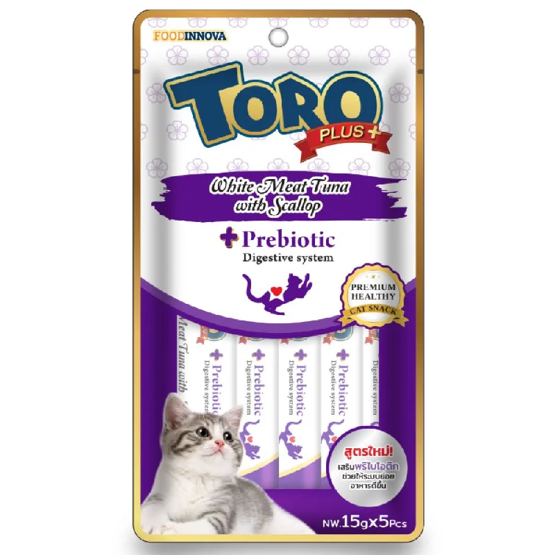 chew-resistant fish tank tubing-Toro Plus White Meat Tuna With Scallop & Prebiotic Liquid Cat Treats 75g