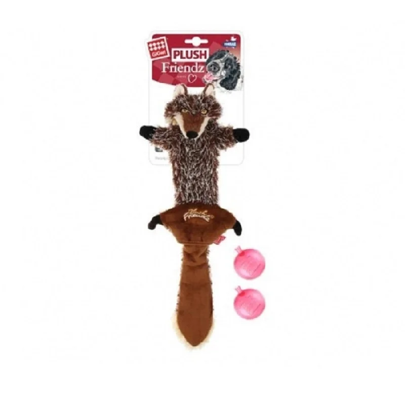 chew-resistant dog frisbee-Gigwi Plush Friends Wolf Skin Squeaker Small