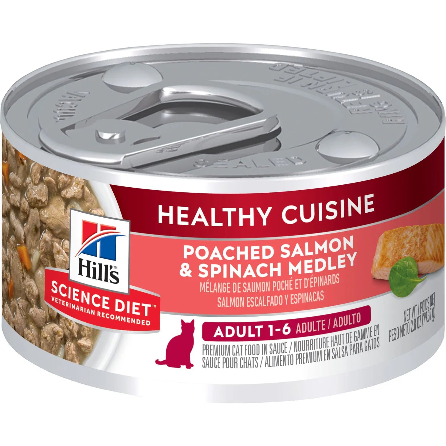 pet-safe odor eliminator candle-Hill's Science Diet Adult Healthy Cuisine Canned Cat Food, Poached Salmon & Spinach Medley (2.8 oz x 24 cans)