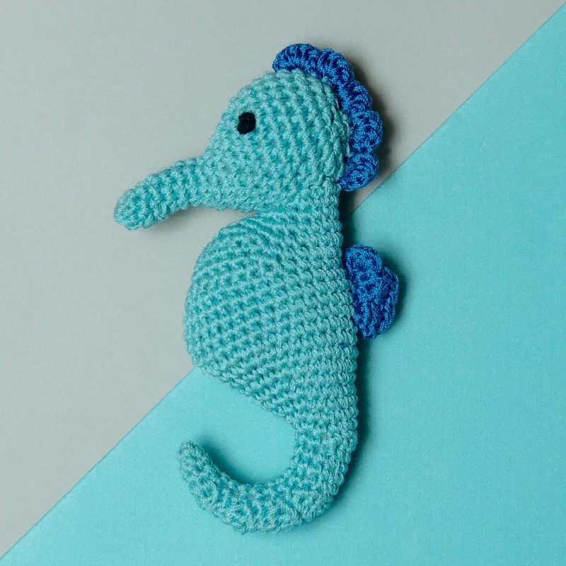 rabbit chew-proof cage-Crochet Seahorse Dog Toy