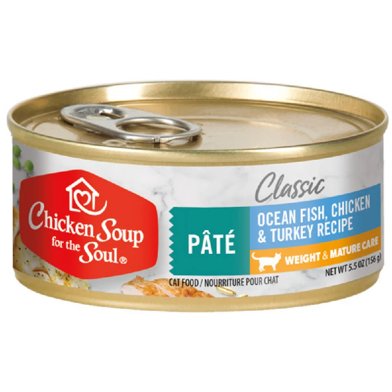 outdoor heated pet shelter-Chicken Soup For The Soul Weight & Mature Recipe with Ocean Fish, Chicken & Turkey Canned Cat Food