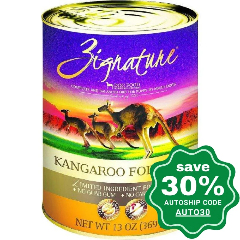 cat-safe plush heated bed-Zignature - Canned Dog Food - Limited Ingredient - Kangaroo - 13OZ (min. 12 Cans)