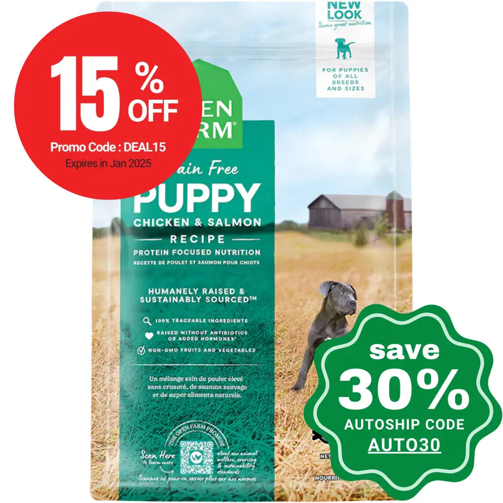 pet-safe disinfecting spray-Open Farm - Dry Food for Puppies - Grain Free Chicken & Wild-Caught Salmon Recipe - 4LB (EXP: 02/01/2025)