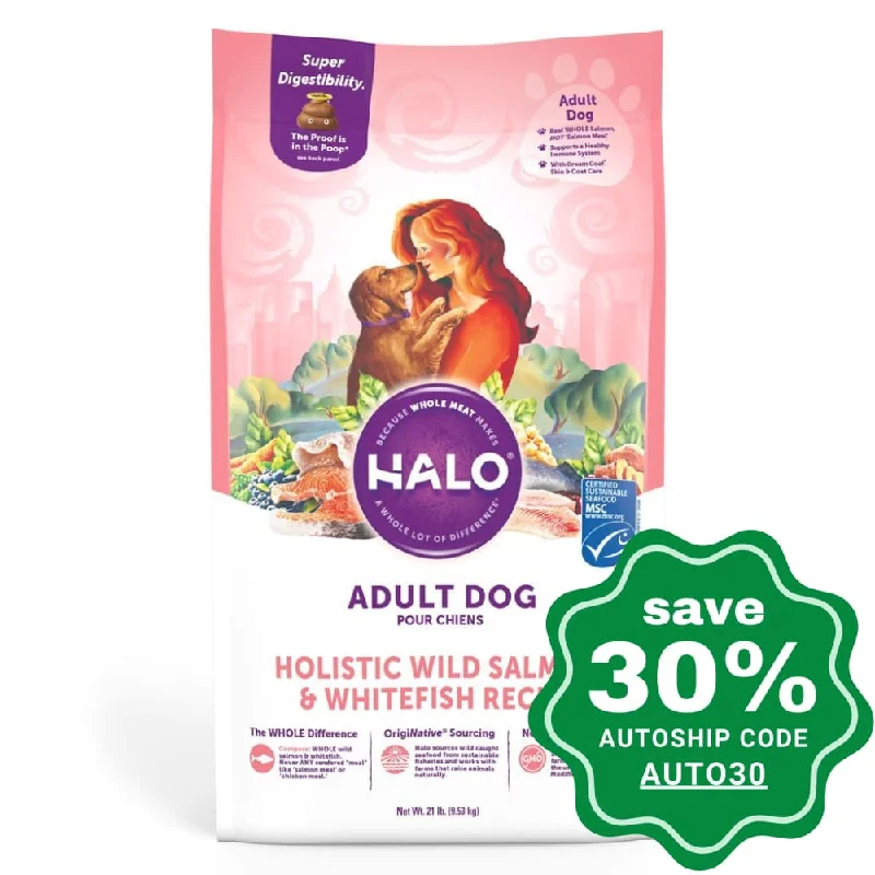 non-toxic natural fish tank cleaner-Halo - Adult Dry Dog Food - Holistic Wild Salmon & Whitefish Recipe - 21lb