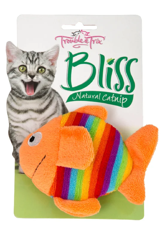 catnip-stuffed plush toy-Trouble & Trix Bliss Fish Large