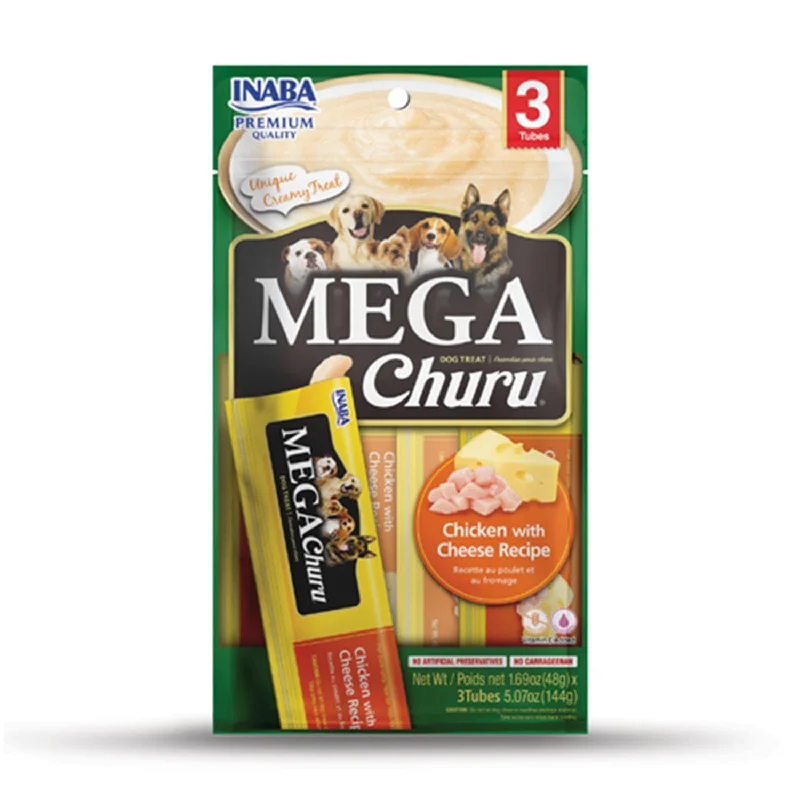 lightweight cat carrier with ventilation-Inaba Mega Churu Chicken with Cheese Dog Treats 48g Tubes 3pk