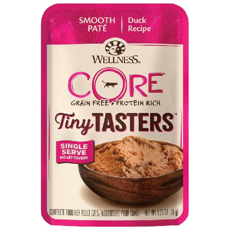 adjustable chew-proof dog harness-Wellness CORE Tiny Tasters Grain-Free Smooth Pate Duck Wet Food for Cats (1.75 oz x 12 pouches)