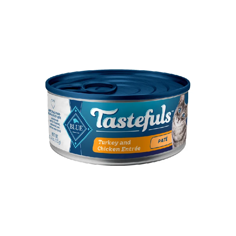 chew-resistant dog frisbee-Blue Buffalo Tastefuls Adult Pate Turkey & Chicken Entree Wet Cat Food