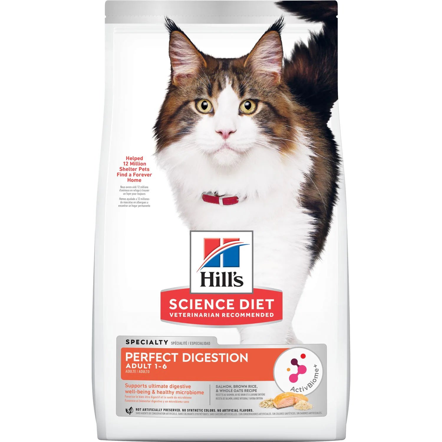 non-toxic bird cage bedding-Hill's Science Diet Adult Perfect Digestion Salmon, Dry Cat Food (3.5 lb)