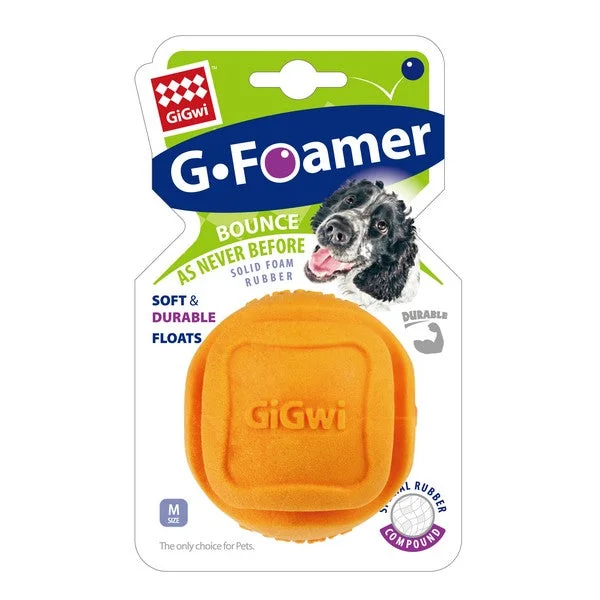 vet-approved bird vitamin supplement-GiGwi G Foamer TPR Rubber Ball Orange