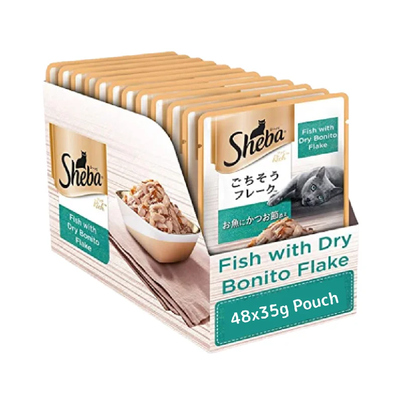 odor-eliminating natural cat litter-Sheba Fish with Dry Bonito Flake Premium Cat Wet Food