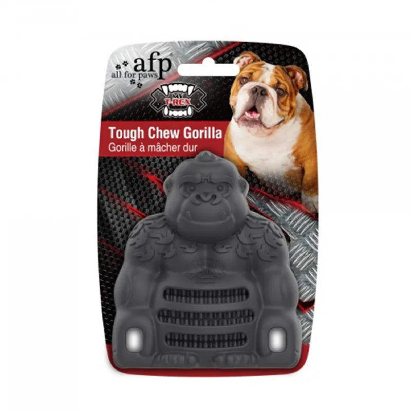 space-saving corner cat bed-AFP Mighty Rex Tough Chew Rubber Gorilla Dog Toy 13x11cm