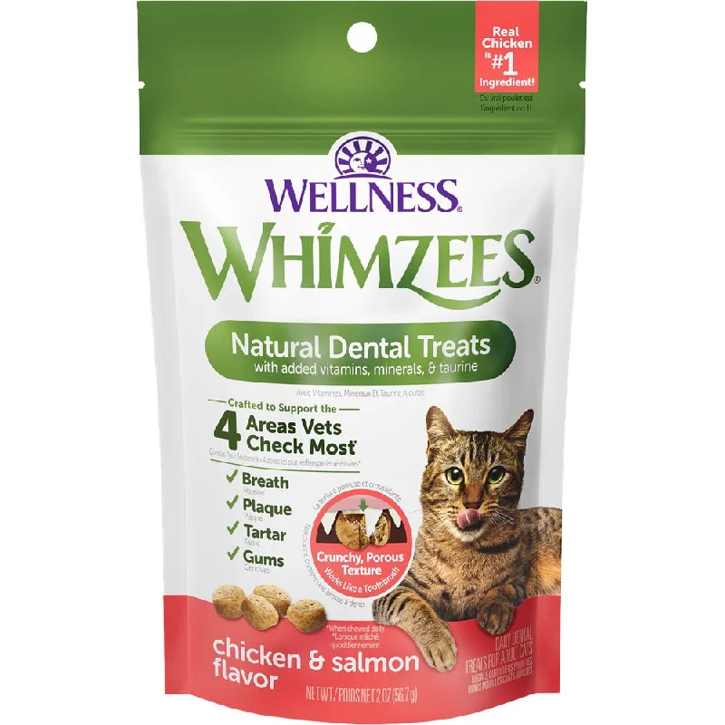 adjustable chew-proof dog harness-Whimzees Chicken & Salmon Flavour Dental Cat Treats