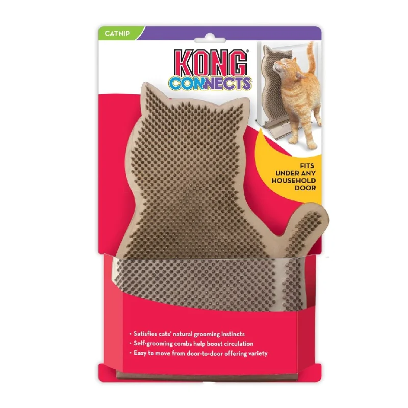 chew-proof dog toy for aggressive chewers-KONG Connects Kitty Comber Door Stop Cat Groomer