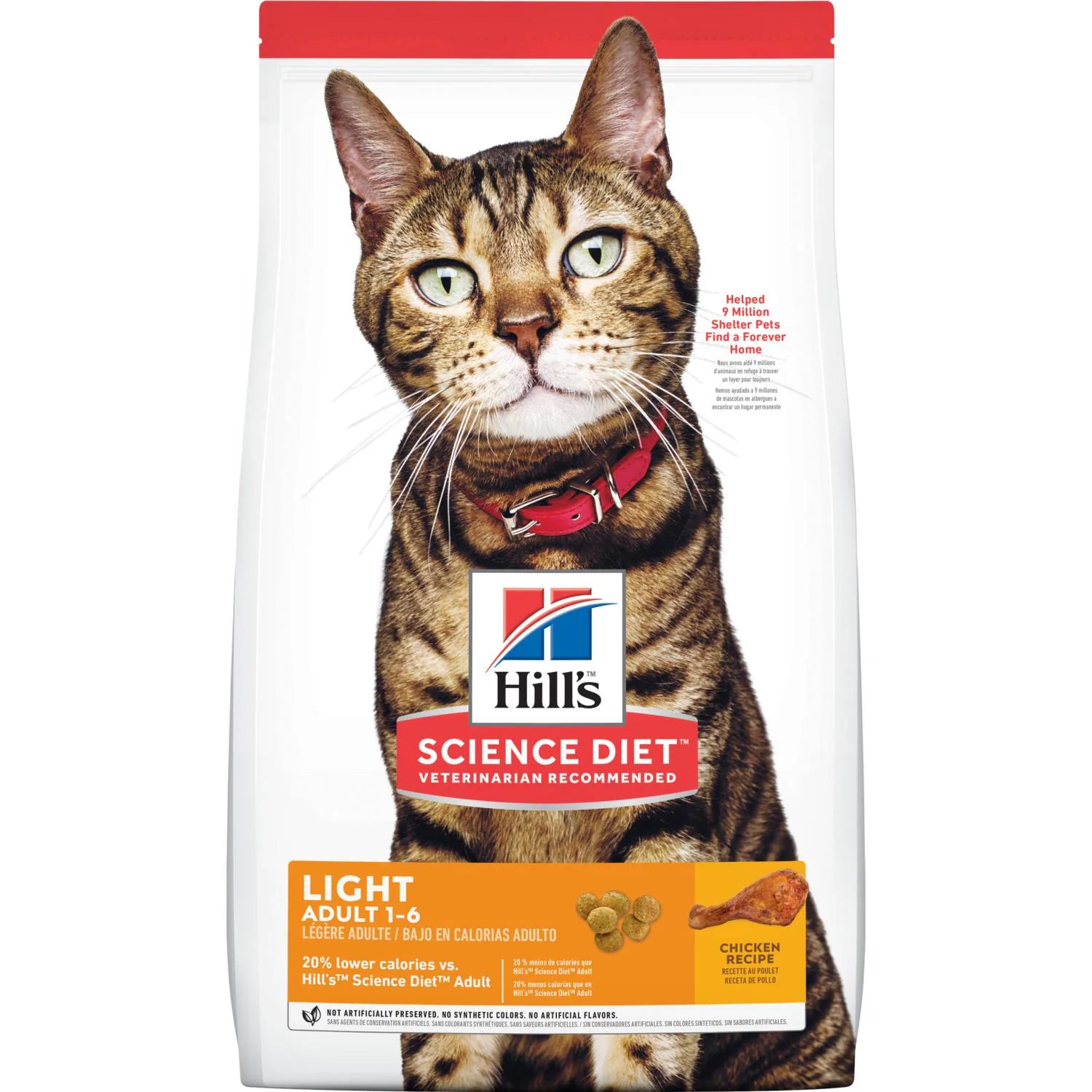 no-pull reflective dog harness-Hill's Science Diet Adult Light Dry Cat Food, Chicken Recipe