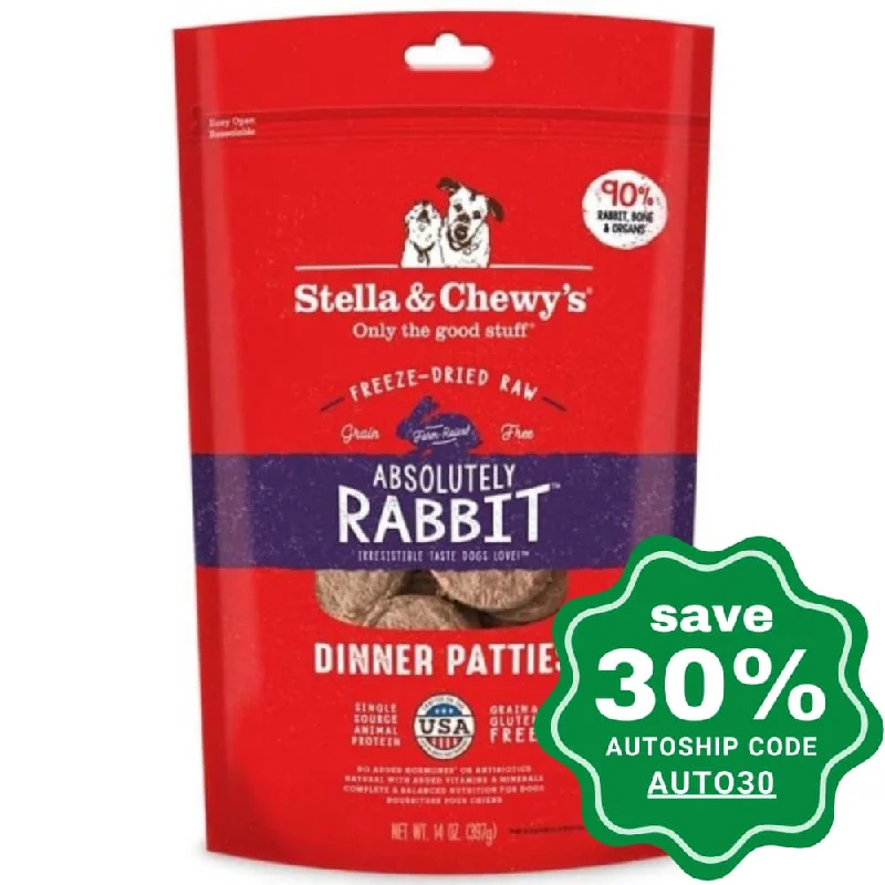 durable chew-resistant leash-Stella & Chewy's - Freeze Dried Dog Dinner Patties - Absolutely Rabbit - 5.5OZ