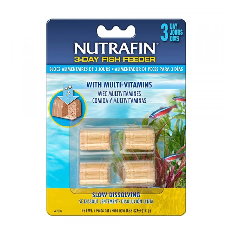 travel-sized pet grooming set-Nutrafin 3-Day Fish Feeder 4pk