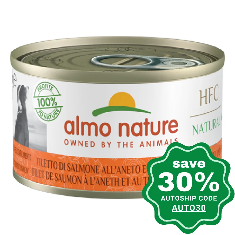 motion-activated pet water fountain-Almo Nature - Wet Food for Dogs - HFC Natural Cuisine - Salmon Fillet With Dill & Thyme - 95G (min. 24 cans)