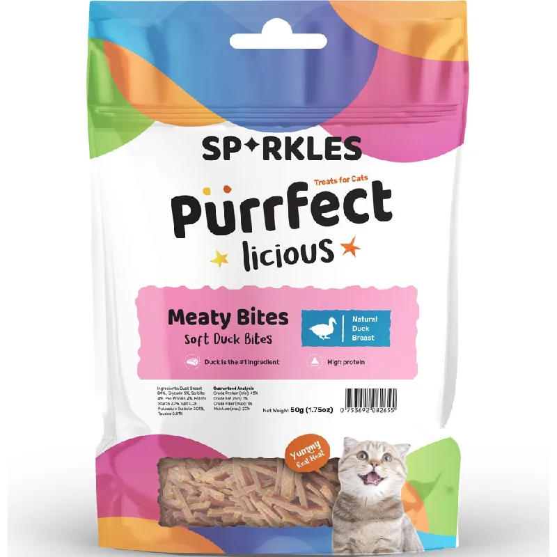 cat-friendly herbal calming diffuser-3 FOR $8.80: Sparkles Purrfectlicious Meaty Bites Soft Duck Bites Cat Treats 50g