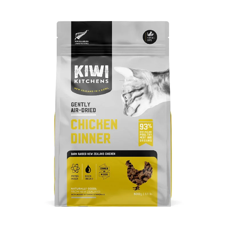 lightweight waterproof dog coat-Kiwi Kitchens Air Dried Chicken Dinner Adult Cat Food 500g