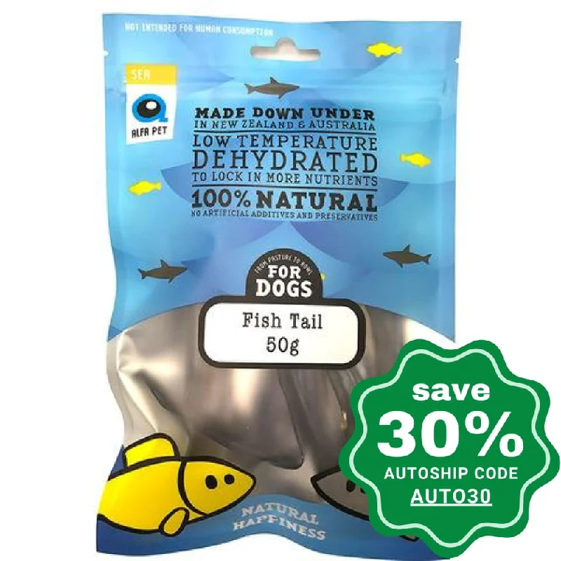 pet-safe natural flea shampoo-Alfa Pet - Sea Series Dog Treats - Fish Tail - 50G