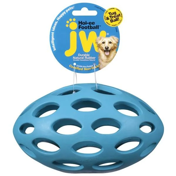 chew-resistant fish tank tubing-JW Pet Hol-ee Dog Puppy Roller Football Toy 2 Sizes