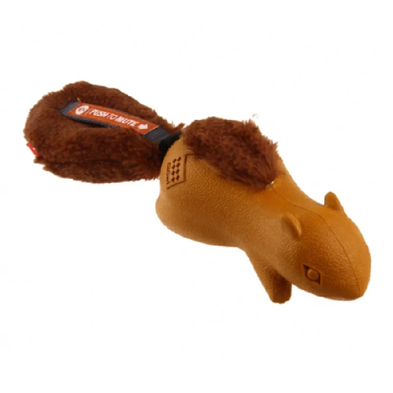 noise-reducing dog ear muffs-Gigwi Forestails Squirrel Push to Mute Squeaker Brown