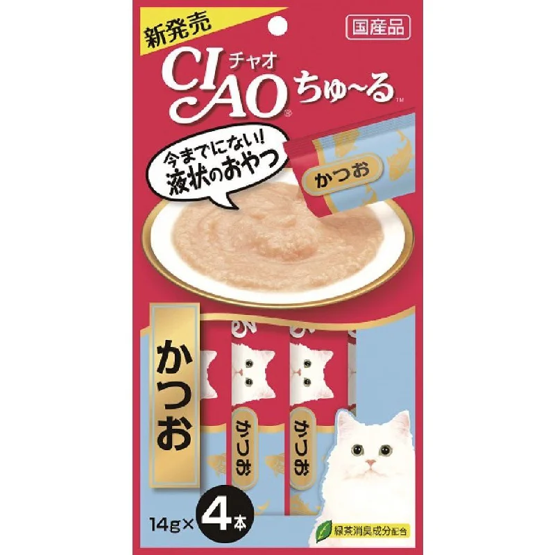 portable water bowl for pets-3 FOR $15: Ciao ChuRu Katsuo Tuna Liquid Cat Treat 56g