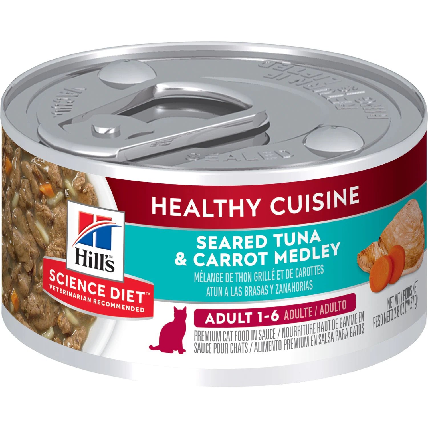 motion-activated pet water fountain-Hill's Science Diet Adult Healthy Cuisine Canned Cat Food, Seared Tuna & Carrot Medley (2.8 oz x 24 cans)