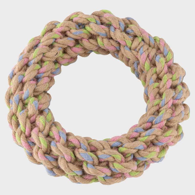 chew-resistant silicone pet toys-Beco Hemp Jungle Ring