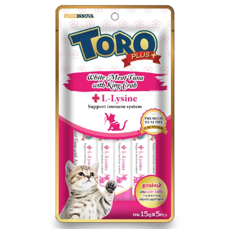 interactive smart pet camera-Toro Plus White Meat Tuna With King Crab & L-Lysine Liquid Cat Treats 75g