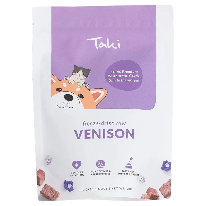 LED-lit interactive cat teaser-Taki Venison Cubes Grain-Free Freeze-Dried Treats For Cats & Dogs 50g