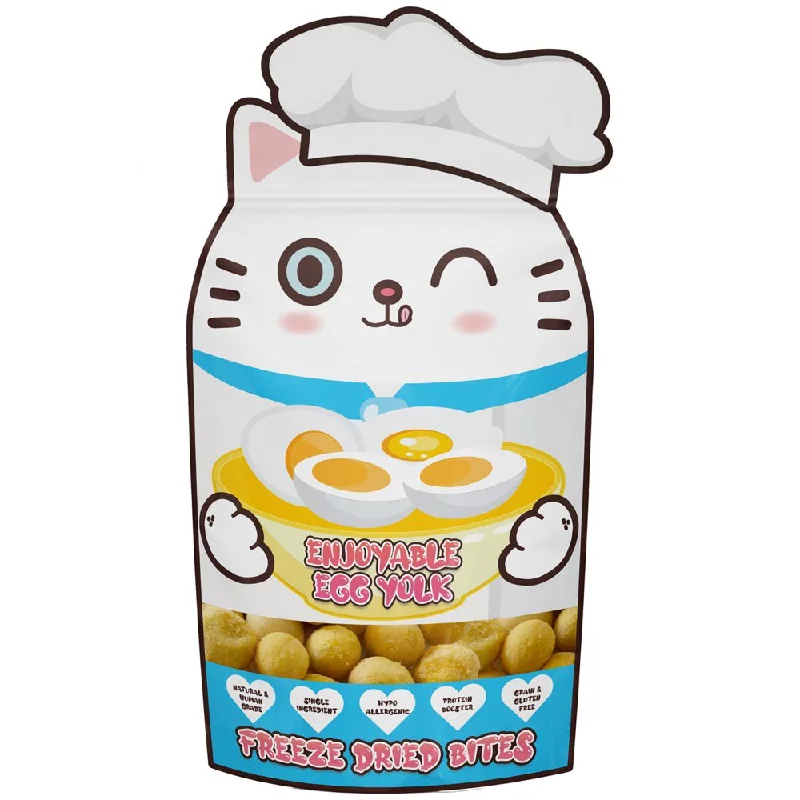 anti-scratch cat furniture cover-Jollycat Freeze Dried Bites Enjoyable Egg Yolk Grain-Free Cat Treats 50g