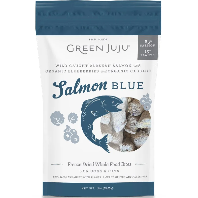 vet-approved bird vitamin supplement-Green Juju Salmon Blue Grain-Free Freeze-Dried Raw Treats & Food Toppers For Cats & Dogs