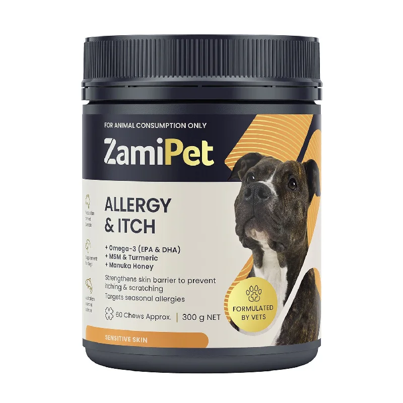 travel-friendly cat calming spray-ZamiPet Allergy & Itch Chews for Dogs 300g 60pk