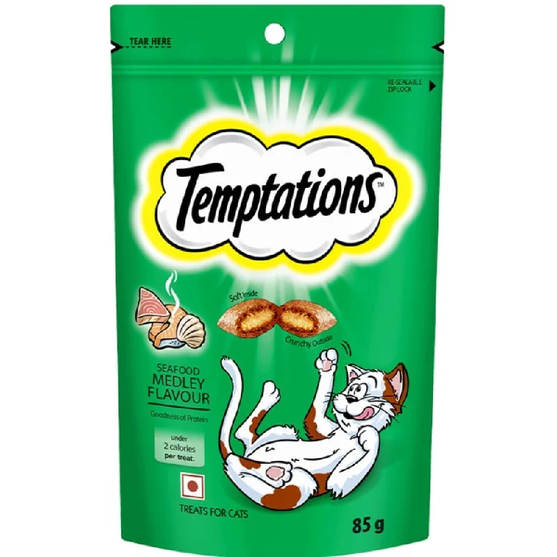 waterproof pet walking shoes-Temptations Seafood Medley Flavour Cat Treats