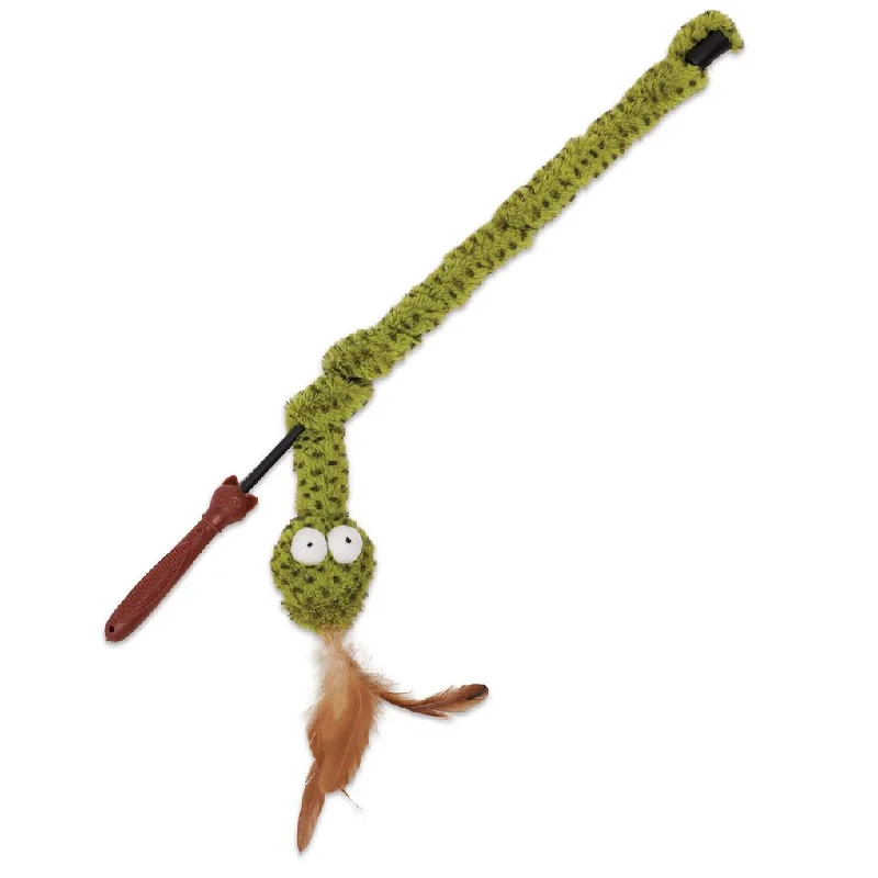 non-toxic bird cage liner-Kazoo Spotty Snake Wand Cat Toy