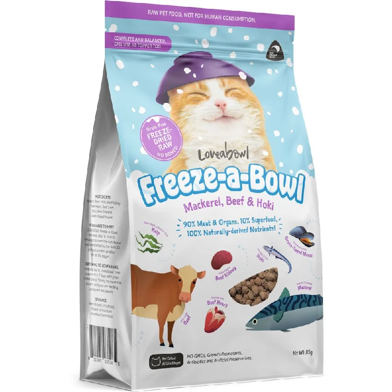 small breed orthopedic dog bed-Loveabowl Freeze-A-Bowl Mackerel, Beef & Hoki Grain-Free Freeze-Dried Raw Cat Food