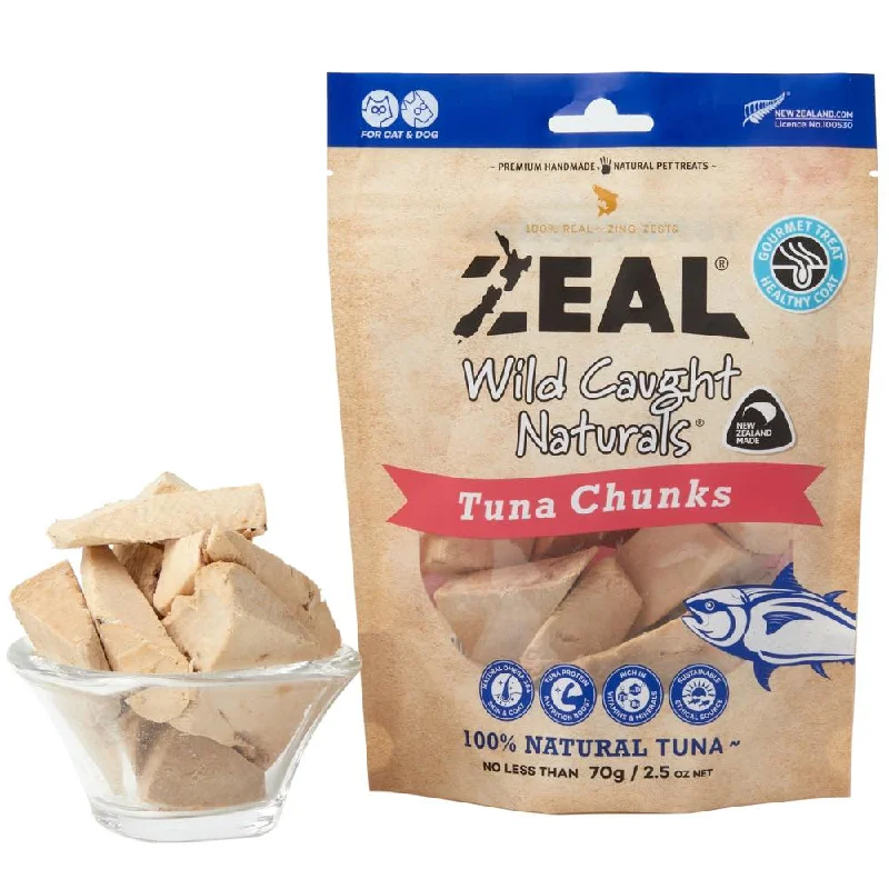 odorless fish tank maintenance set-Zeal Wild Caught Naturals Tuna Chunks Grain-Free Treats For Cats & Dogs 70g