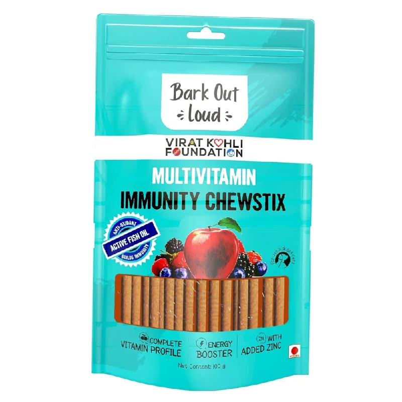 rabbit-safe natural chew sticks-Bark Out Loud Immunity Multi Vitamin Chew Stix for Dogs and Cats