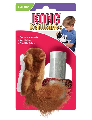 non-toxic natural fish tank cleaner-Kong CAT Refillable Catnip Squirrel