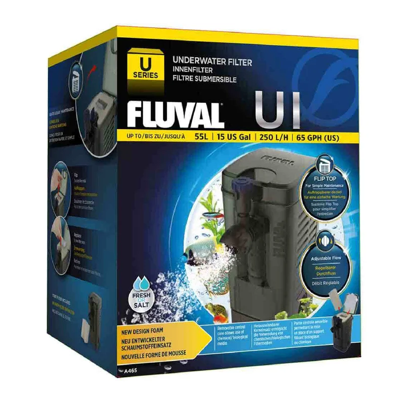 LED dog collar for night walks-Fluval U1 Internal Filter 250L/H up to 55L