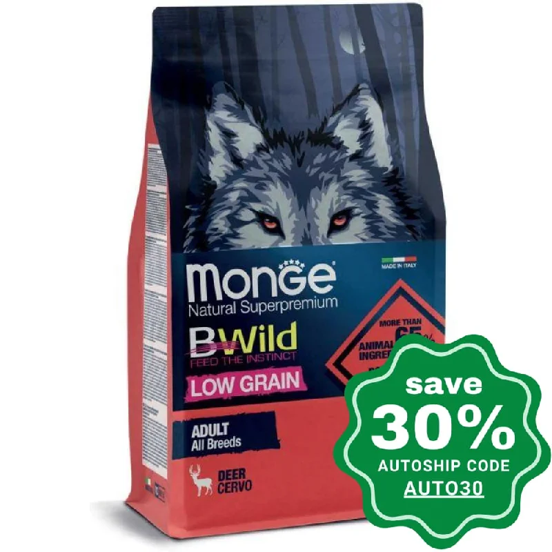 soft chew dog calming treats-Monge - BWild All Breeds Adult Dry Dog Food - Wild Deer Recipe - 2.5KG (Min. 4 Packs)