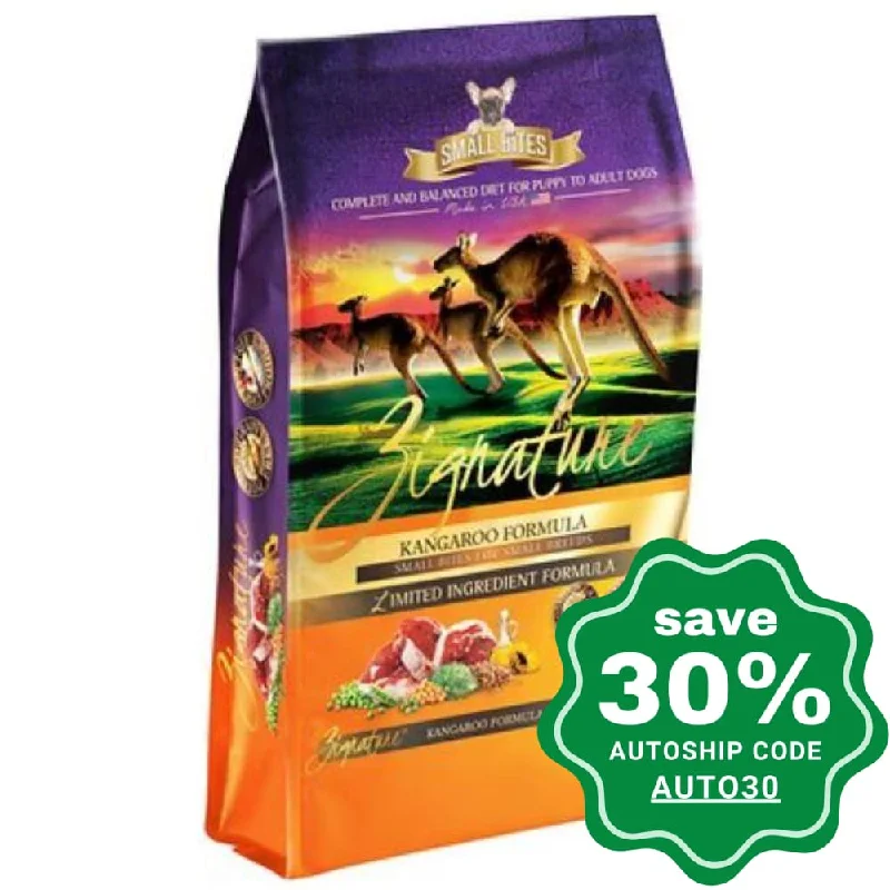 chew-proof rabbit bedding liner-Zignature - Small Bites Dry Dog food - Grain Free Kangaroo - 12.5LB