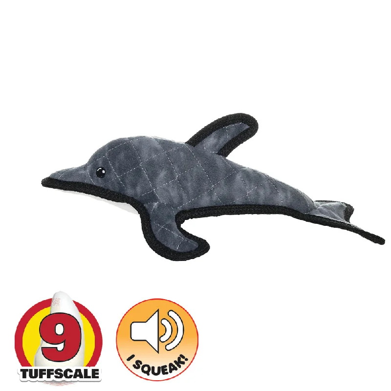 scratch-resistant cat climbing shelf-Tuffy Sea Creatures Dolphin Dog Toy