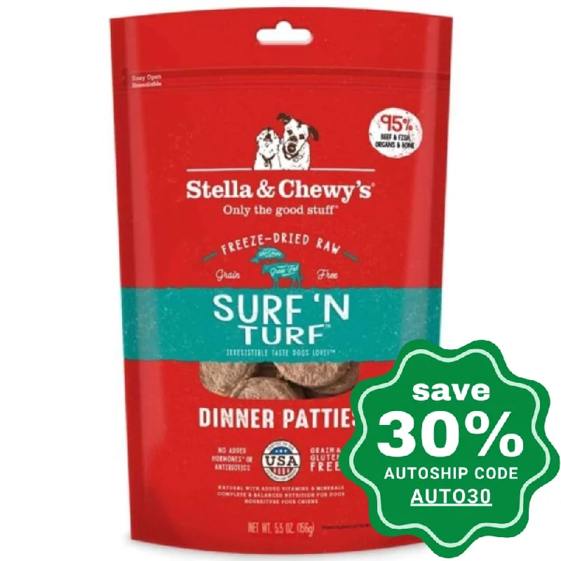 self-cooling pet blanket-Stella & Chewy's - Freeze Dried Dog Dinner Patties - Surf & Turf - 5.5OZ