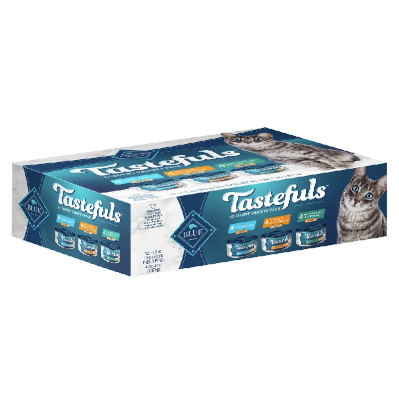 automatic chicken feeder-Blue Buffalo Tastefuls Adult Natural Pate Variety Pack with Chicken, Turkey & Chicken, and Ocean Fish & Tuna Entrees Wet Cat Food