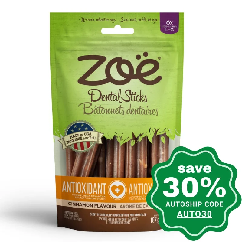 chew-resistant small pet hideaway-Zoe - Anti-Oxidant Dental Stick For Medium & Large Dogs - Cinnamon Flavour - 187G